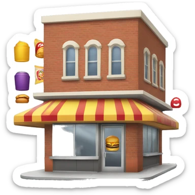 fastfood restaurant building sticker