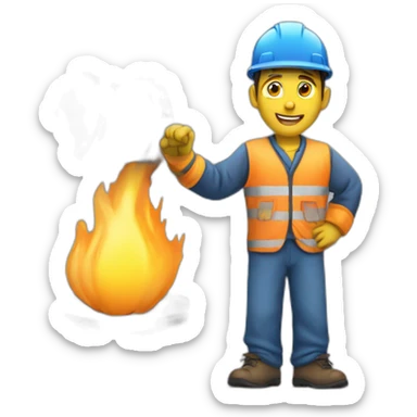 worker closing a gas pipeline sticker