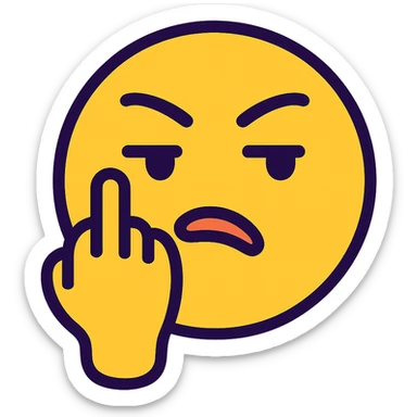 colorful, modern, and clear line art emoji representing the Turkish 'nah' expression with a hand gesture, slightly sarcastic and humorous sticker