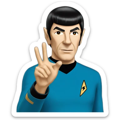 Spock with the Vulcan salute with Starfleet blue uniform (Star Trek) sticker