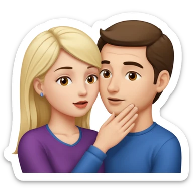 homme qui parle à l'oreille de la femme sticker