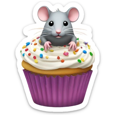 Rat in a cupcake  sticker