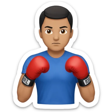   آدمی که بکس میکنه بالباس ابی دستکش مشکی مرد باشه sticker