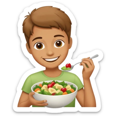 person eating a bowl of healthy food sticker