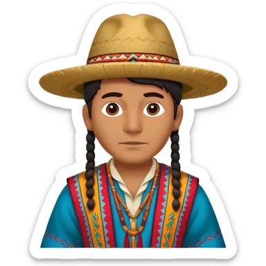 andean man with andean details sticker