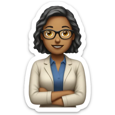 female teacher with glasses sticker