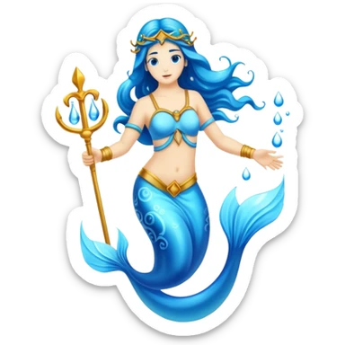 The zodiac symbol Aquarius. A mystical beautiful water bearer.  sticker