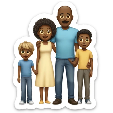 A family with parents and their children together. sticker