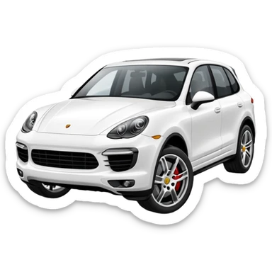 White Porsche Cayenne  sticker