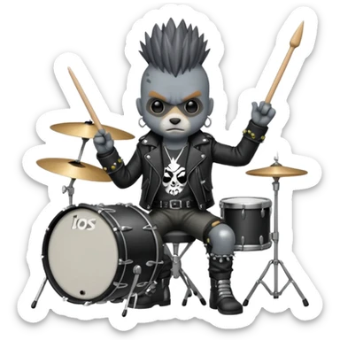 drummer animal punk sticker