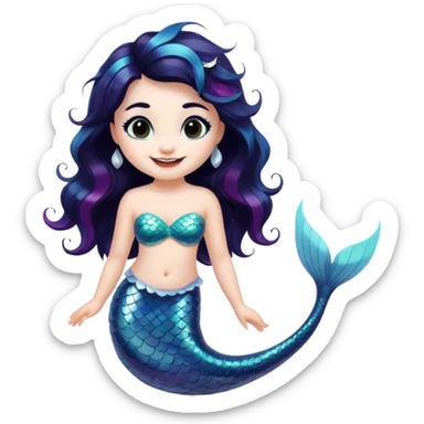 panda mermaid sticker