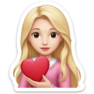 Long hair blonde valentine sticker