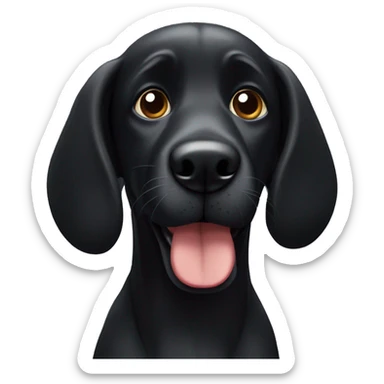 black dog with floppy ears sticker