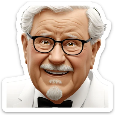 old man in bowtie portrait sticker