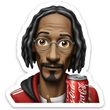 Snoop dogg with one Coca Cola can  sticker