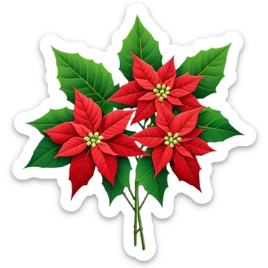 bouquet Poinsettia, stem, leaf sticker