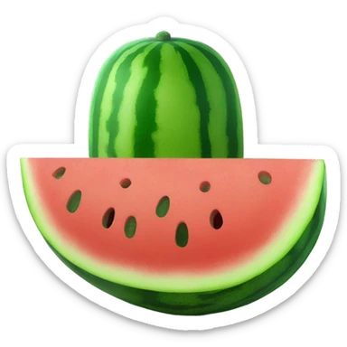 Two watermelons and one pickle sticker