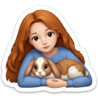 can she have brown eyes laying on the ground next to ginger holland lop sticker