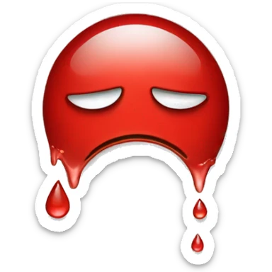 crying emoji with red tear drops sticker