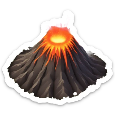 volcano with flowers  sticker
