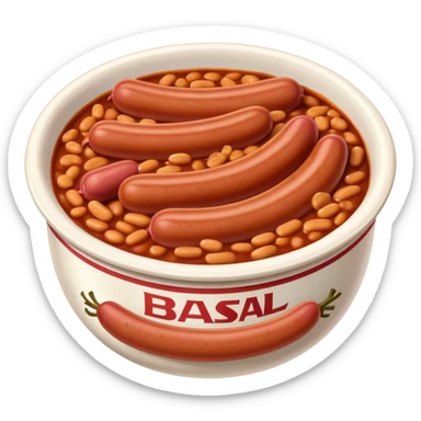 Baked beans and frankfurter sausage sticker