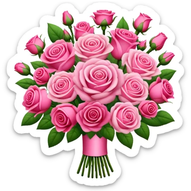 Huge pink flower bouquet with different flowers and pink tones and roses sticker