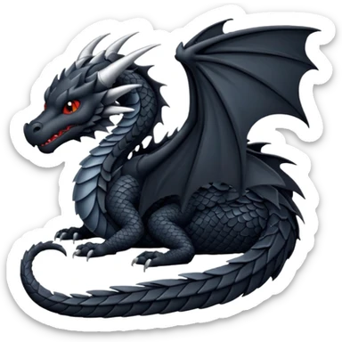 black dragon sleeping sticker
