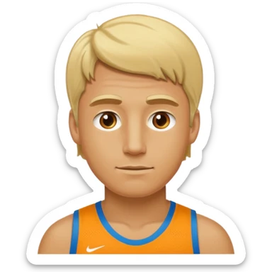 blonde man Number 7 Printed Athlete sticker