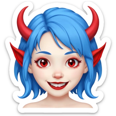 BLUE HAIRED DEVIL GIRL sticker