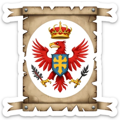 war torn ripped banner heraldry sticker