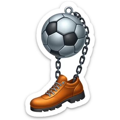 prisoner chain with ball attached to the leg ankle sticker