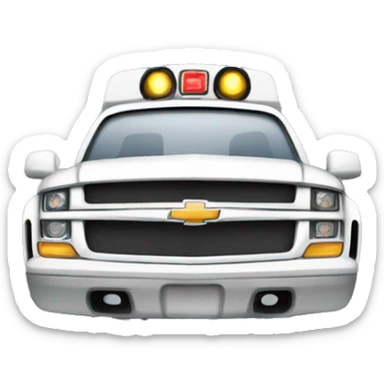 White Chevy monster truck sticker