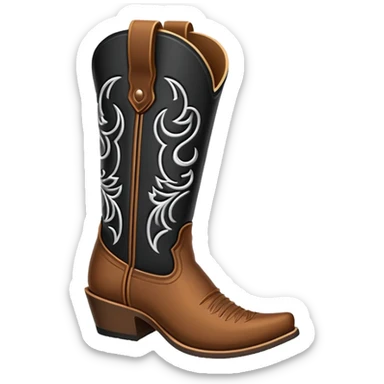 black outline of a cow boy boot sticker