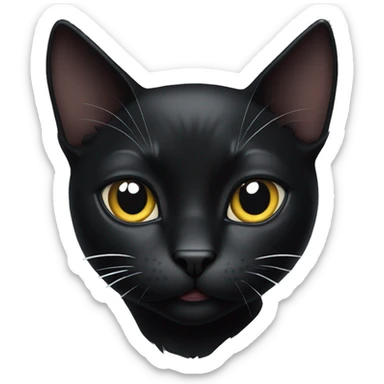 Black cat with a white stain on chest sticker
