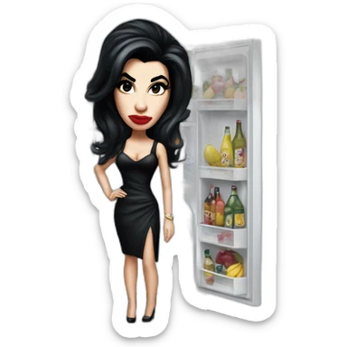 Amy winehouse with fridge sticker