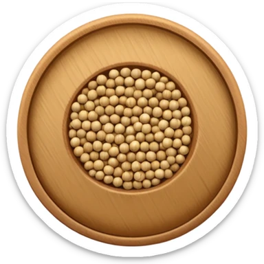 loose coriander seeds, round, beige to light brown, dry ribbed texture, subtle earthy tones, slightly ridged, varied size, natural whole spice, soft lighting, transparent background, emoji scale sticker