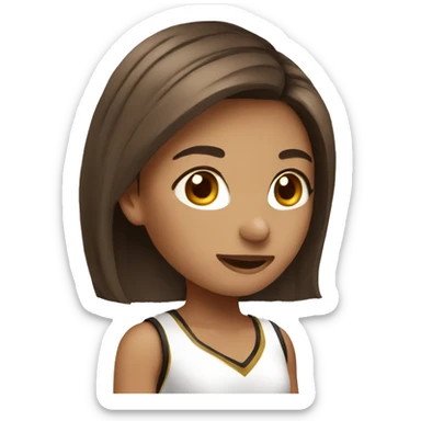 brown straight hair cheerleader girl sticker