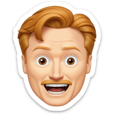 excited conan o'brien face sticker