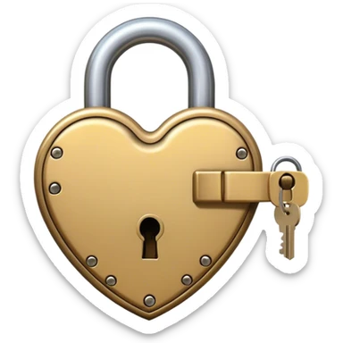 heart-shaped vintage lock sticker