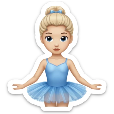 ballerina with light skin and light hair, wearing blue tutu sticker