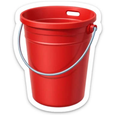 red bucket without handle sticker