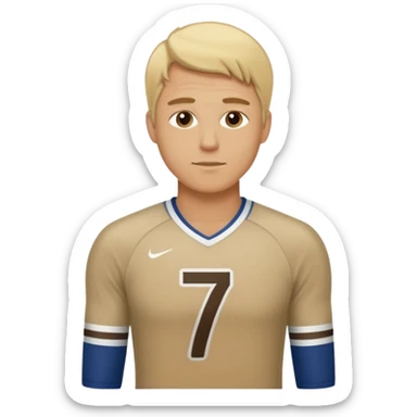 blonde man Number 7 Printed Athlete sticker