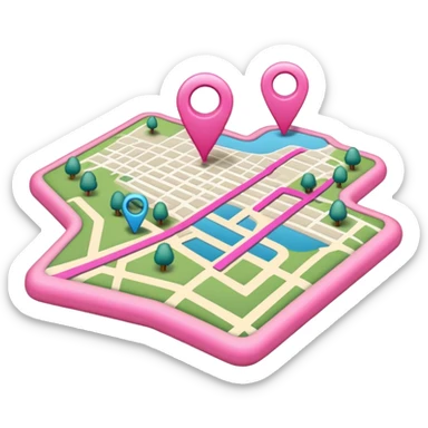 mix pink of a big gps map of the lines sticker
