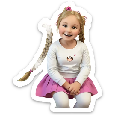 smiling girl in skirt sticker