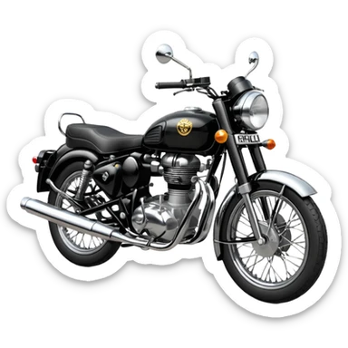 Black Royal Enfield  sticker