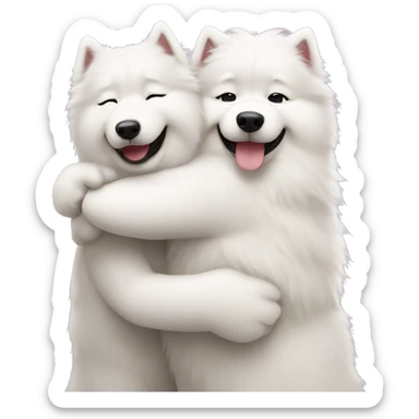 samoyed hug sticker