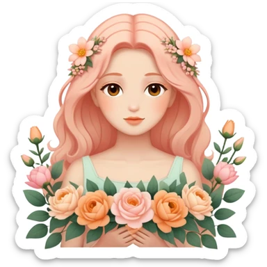 Divine Romantic warm-colored pastel lush aesthetic sticker