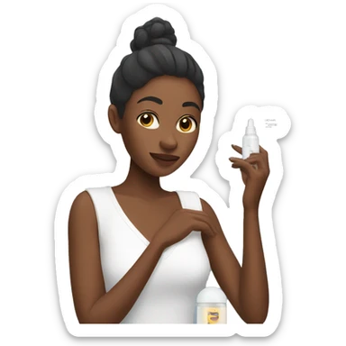 Woman doing her skin care sticker