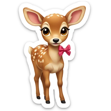 fawn with a bow sticker