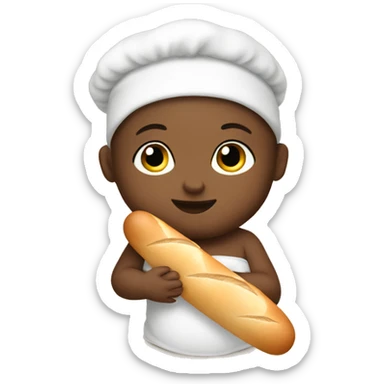 French newborn holding baguette sticker